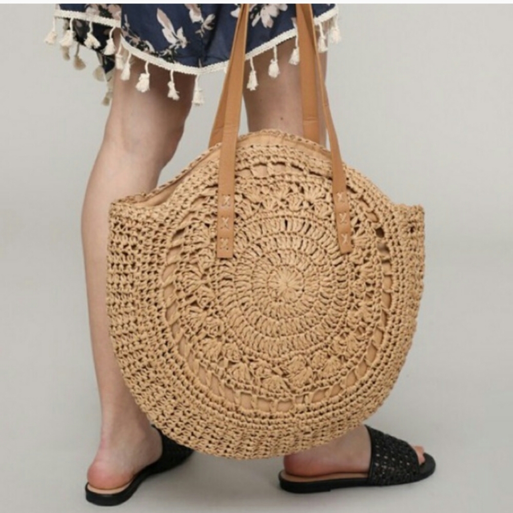 Large.. last (1) Boho Straw Bag Tote /Purse